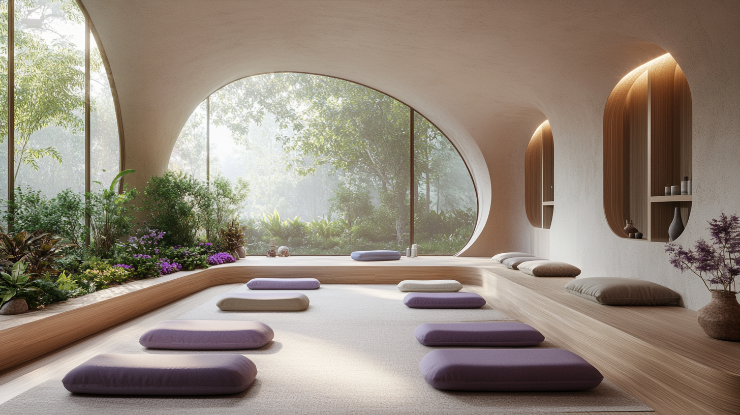 Інструктор йоги допомагає літній жінці виконувати асани в затишній студії